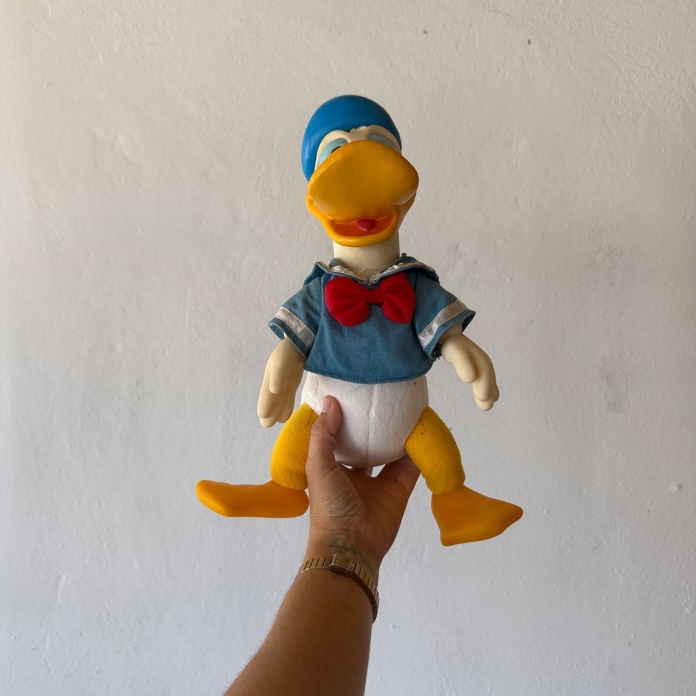 Vintage Disney Donald Duck Plush Vinyl Head Sailor Outfit Rubber Face Doll